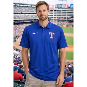 Nike Texas Rangers Dri-FIT Polo Shirt Mens Large Royal Blue MLB size L